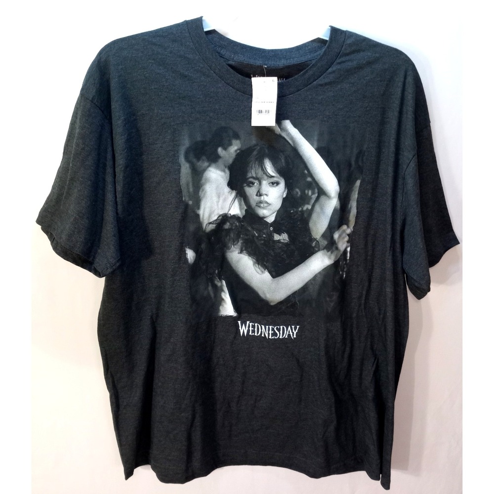 New Men's Wednesday Addams‎ Dance Scene T-Shirt, 2XL, Heather Black